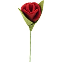 Mopec Caja con 12 Rosas Rojas de Fieltro- Rojo- 3x3x12.5 cm- Unidades